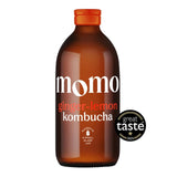 MOMO Kombucha Organic Ginger-Lemon kombucha 330ml, imported from the UK