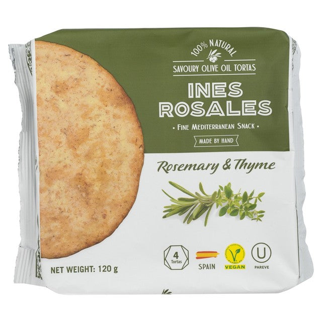 Ines Rosales rosemary and thyme savoury biscuits 120g, UK version