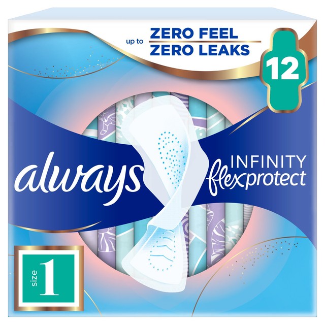 Always Infinity FlexProtect sanitary towels normal size 1 with wings - British product