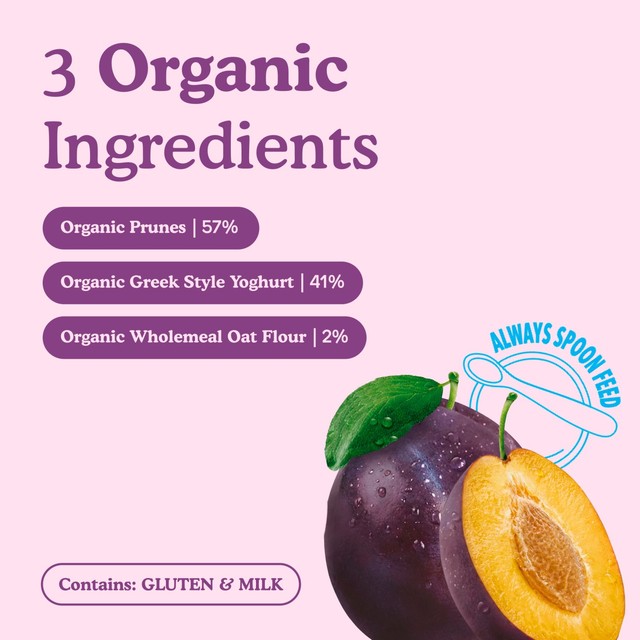 Little Freddie prune yoghurt with oats baby food pouch 100g, UK version
