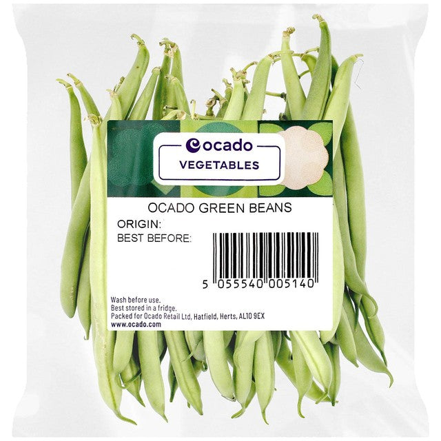 Ocado Green Beans Fresh 220g, imported from the UK