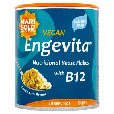 Flocons de Levure Nutritionnelle avec B12, Riche en Protéines, Boîte 100g