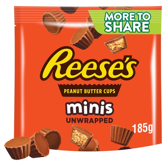 Reese's peanut butter cup minis pouch 185g, imported from the UK