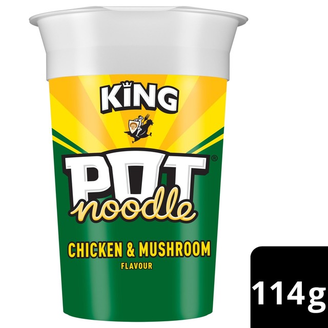 Pot Noodle King Chicken & Mushroom instant noodle pot 114g, UK version