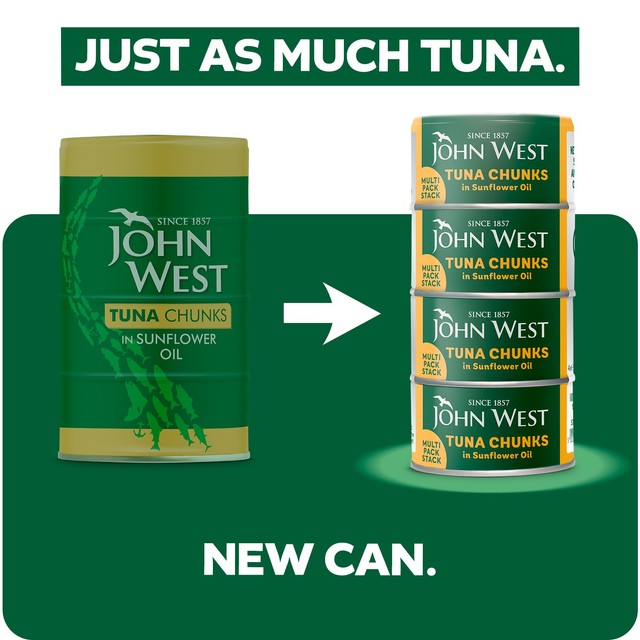 John West tuna chunks in sunflower oil 4 x 125g, UK version