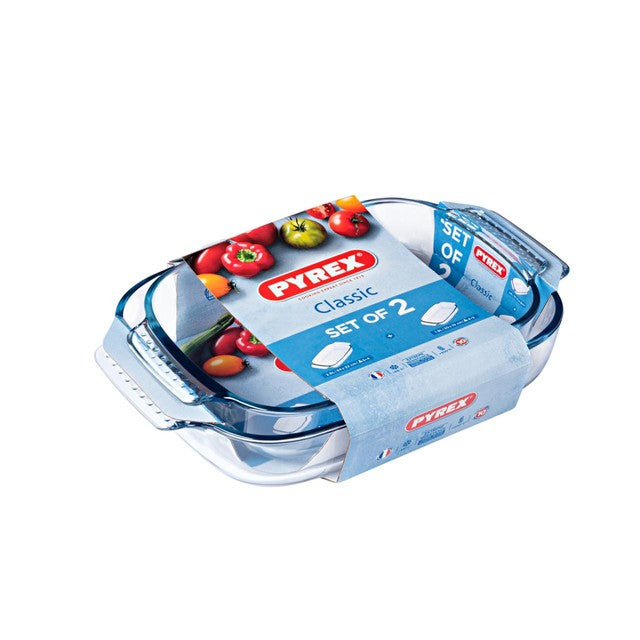 Pyrex rectangular roaster set 2 piece, imported from the UK