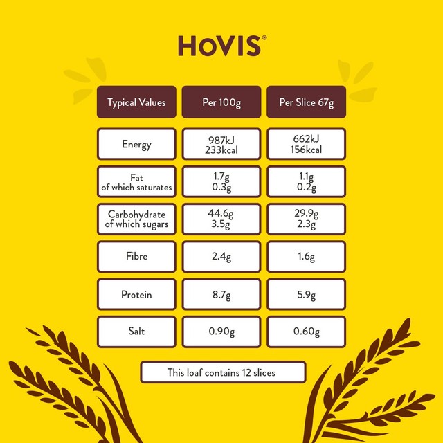 Hovis extra thick sliced white bread 800g, UK version