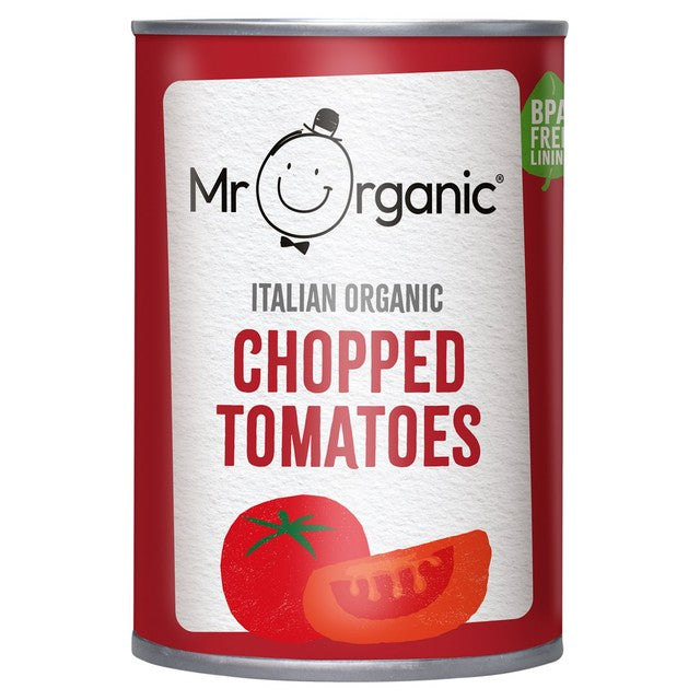 Mr Organic Italian chopped tomatoes 400g, imported from the UK
