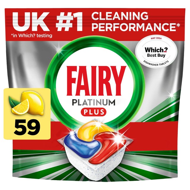 Fairy Platinum Plus Lemon dishwasher tablets - British product