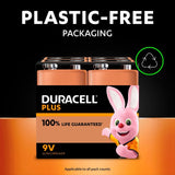 Duracell Plus 9V alkaline batteries 4-pack - British product