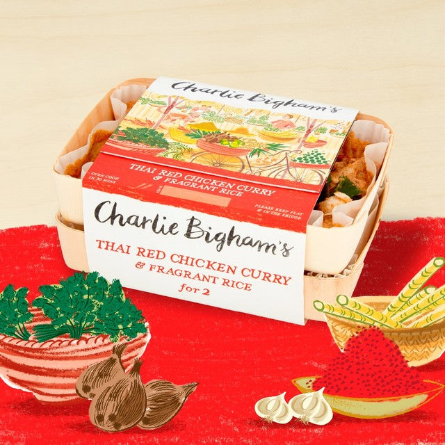 Charlie Bigham's Thai Red Chicken Curry & Fragrant Rice ready meal 835g - British product