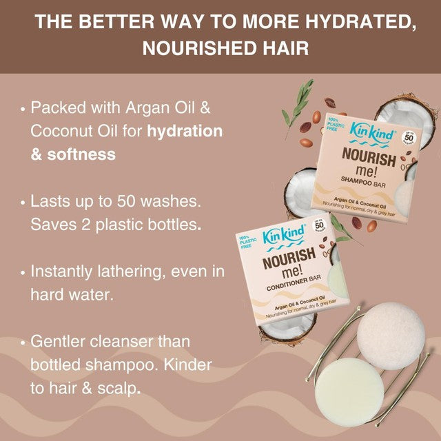 KinKind argan and coconut oil shampoo bar 50g, UK version