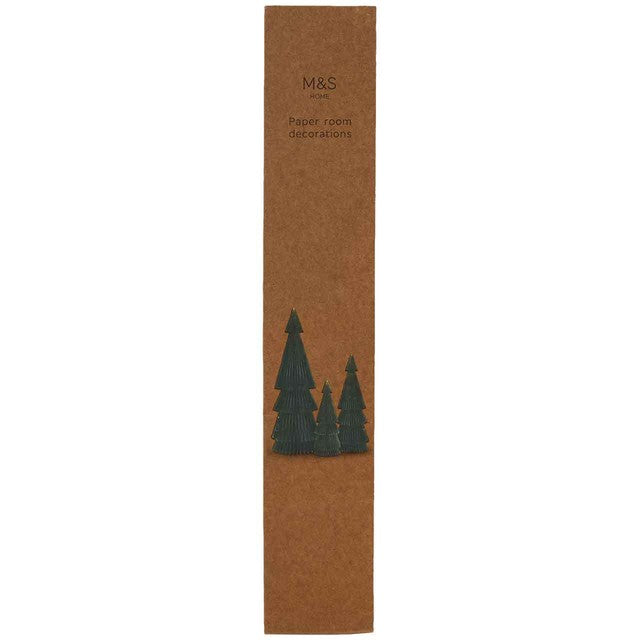 M&S Paper Tree Room Christmas Decorations, Green
