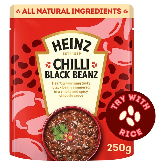 Heinz chilli black beans Mexican-style 250g, UK version