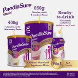 PaediaSure Shake Strawberry nutritional supplement powder 400g, imported from the UK