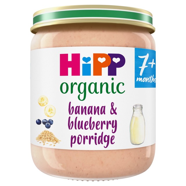 HiPP Organic Banana & Blueberry Porridge Baby Food 160g, UK version