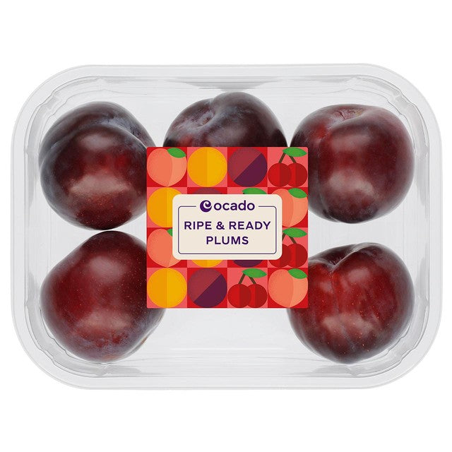 Ocado Ripe & Ready plums 5 per pack, imported from the UK