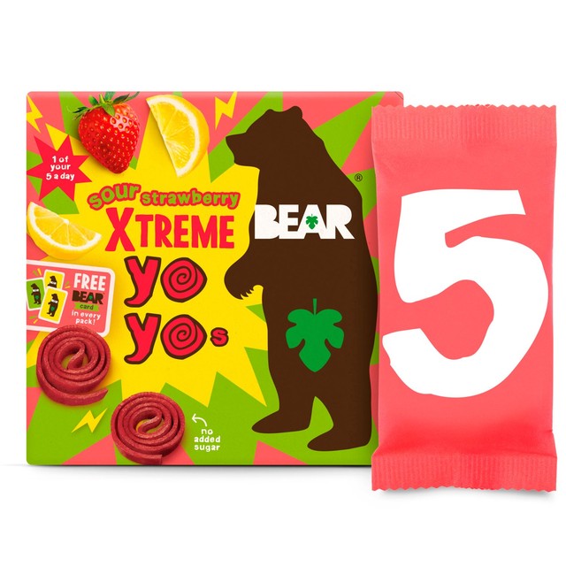 Bear Yoyos strawberry apple fruit rolls 100g - British product