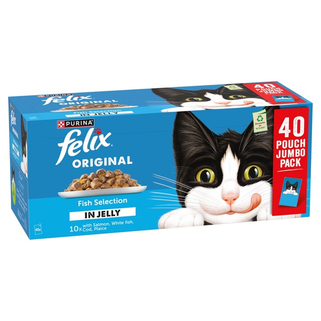 Felix Original Fish Selection in Jelly Wet Cat Food 40 x 85g - British product