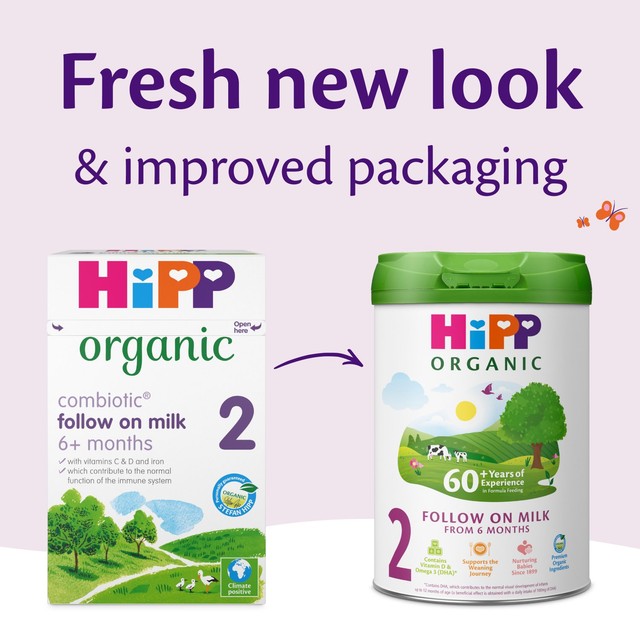 HiPP organic follow on milk powder for babies from 6 months, 800g tin, UK version