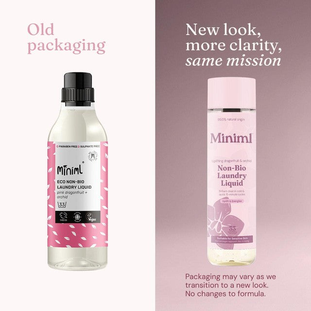 Miniml Non-Bio Laundry Liquid Pink Dragonfruit & Orchid 1L, imported from the UK