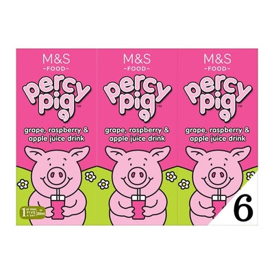 M&S Percy Pig Grape Raspberry and Apple Juice Drink 6x200ml