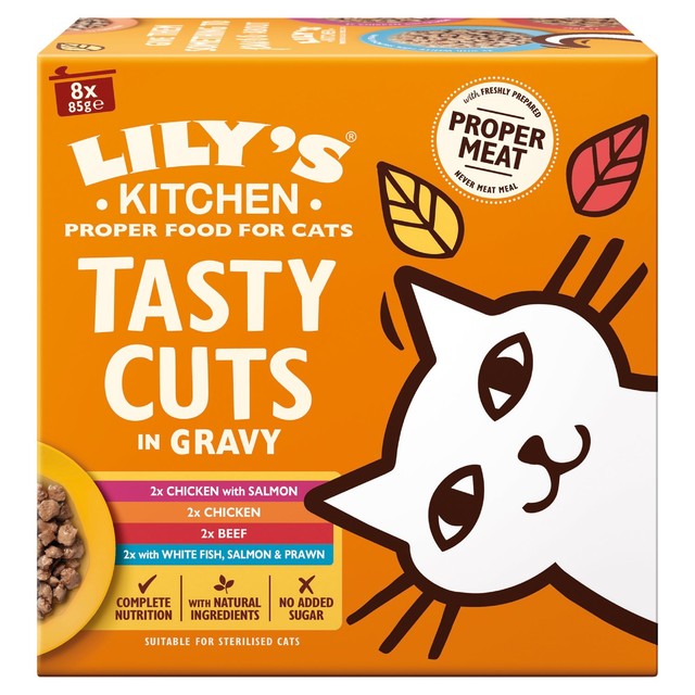 Lily's Kitchen Tasty Cuts wet cat food multipack 8x85g, UK version