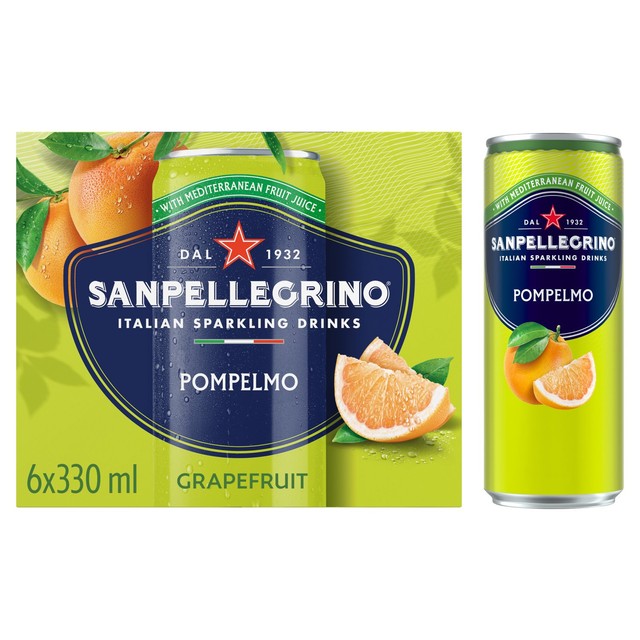 San Pellegrino grapefruit sparkling drink 6 x 330ml cans (British brand)