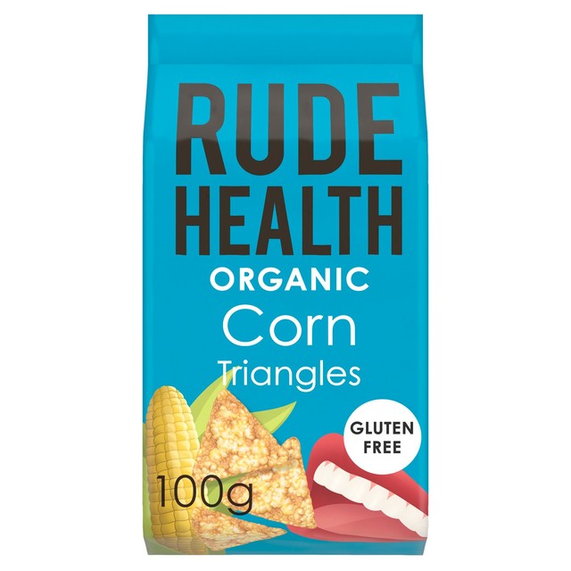 Rude Health Organic Corn Triangles 100g, imported from the UK