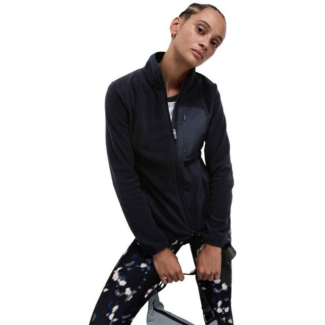 M&S Women's Goodmove Thermal Zip-Up Funnel Neck Fleece Jacket in Navy, Size 10, UK version