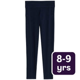 M&S girls cotton-rich leggings navy 8-9 years, imported from the UK