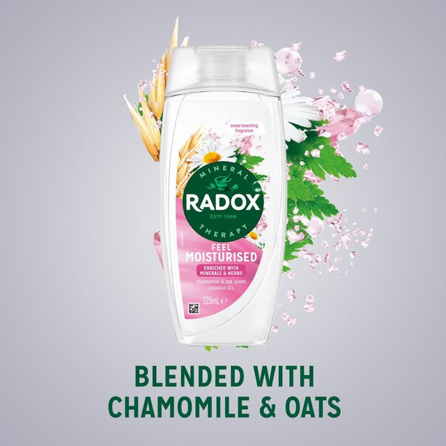 Radox Feel Moisturised shower gel 225ml, imported from the UK