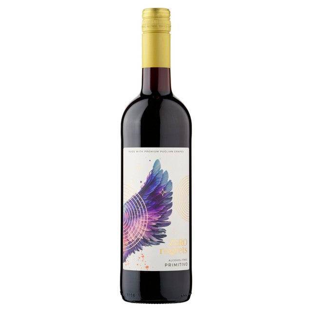 Zero Regrets Primitivo alcohol-free wine 75cl (British brand)