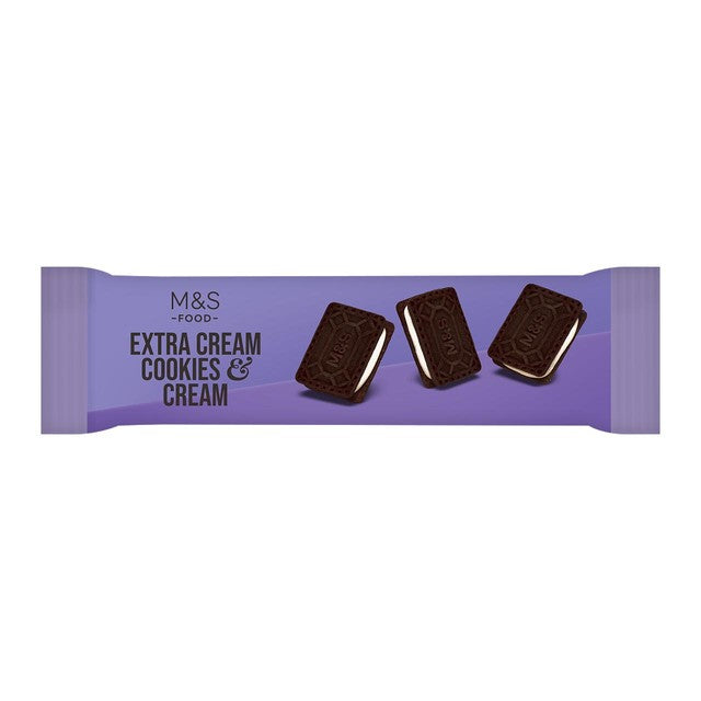 M&S Extra Cream Cookies & Cream Biscuits 165g, imported from the UK