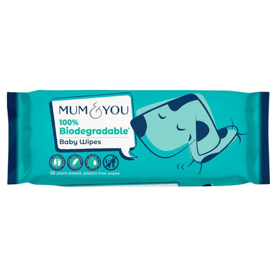 Fragrance-Free 100% Biodegradable Baby Wipes 56-Pack