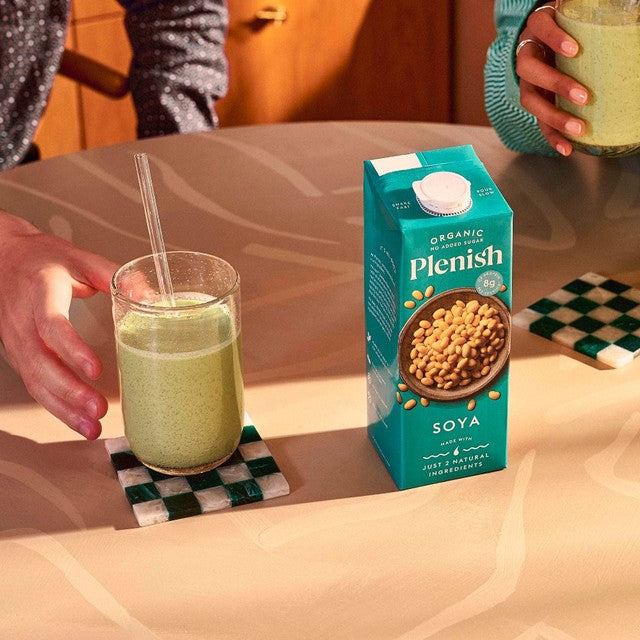 PLENISH organic soya unsweetened drink 1L, imported from the UK