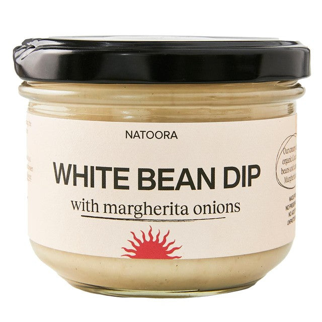 Natoora white bean dip with Margherita onions 185g, imported from the UK