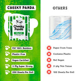 The Cheeky Panda Natural 3-Ply Bamboo Toilet Tissue 9 Roll Pack - British product