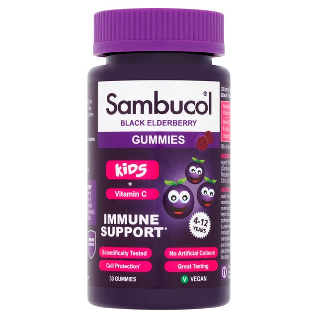 Sambucol children's vitamin gummies berry flavoured 30 gummies (British brand)