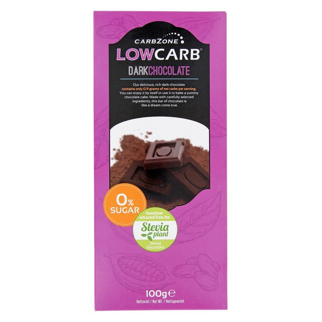 Carbzone low carb dark chocolate bar 70% 100g - British product