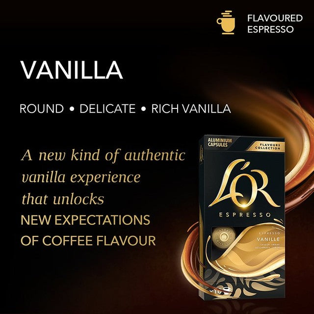 L'OR vanilla coffee pods 10 pack, UK version