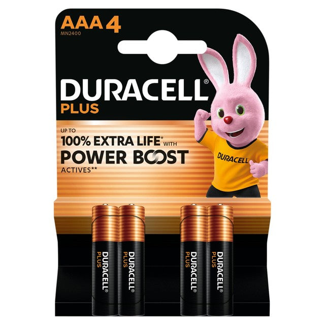 Duracell AAA alkaline batteries 4-pack - British product