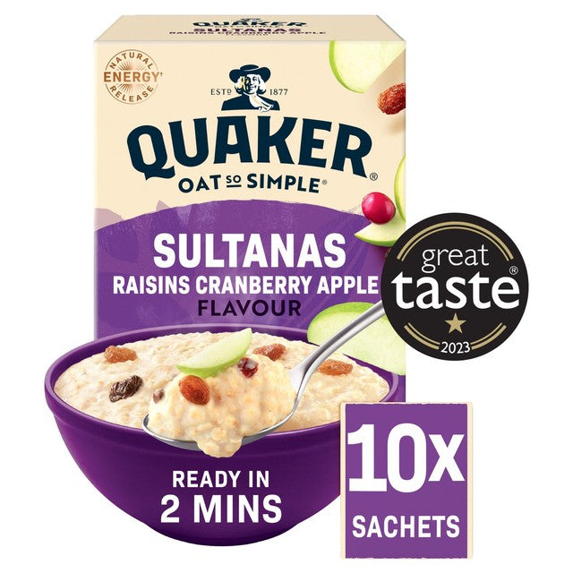 Quaker fruit porridge sachets 10 pack, imported from the UK