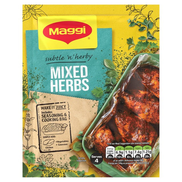 Maggi Mixed Herbs recipe mix 30g, imported from the UK