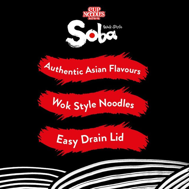 Nissin Soba Sukiyaki Beef flavour instant noodles pot 89g, imported from the UK
