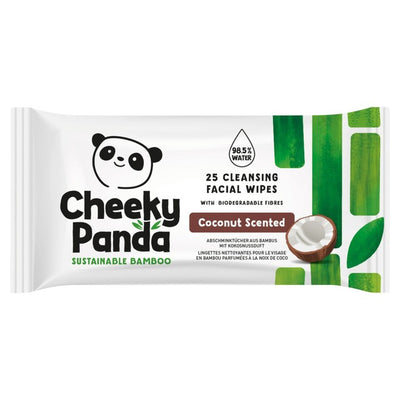 The Cheeky Panda Bamboo Face Wipes Coconut Scented 25 Pack
