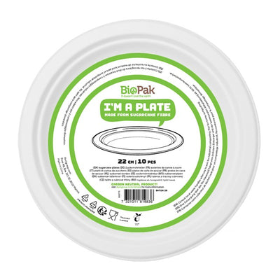 Duni White 22cm Bagasse Party Plates