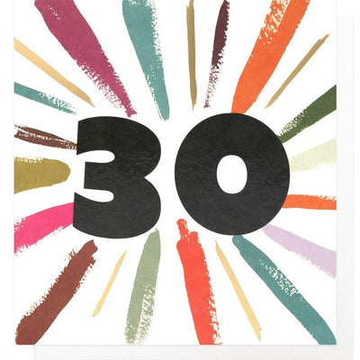 Caroline Gardner Multicolour Burst Age 30 Birthday Card 14.5 x 14cm