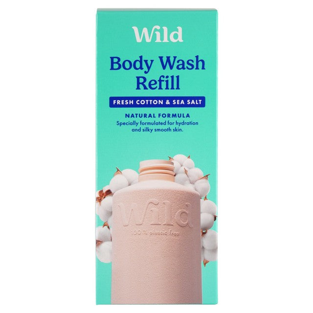 Wild body wash refill fresh cotton and sea salt 300ml (British brand)