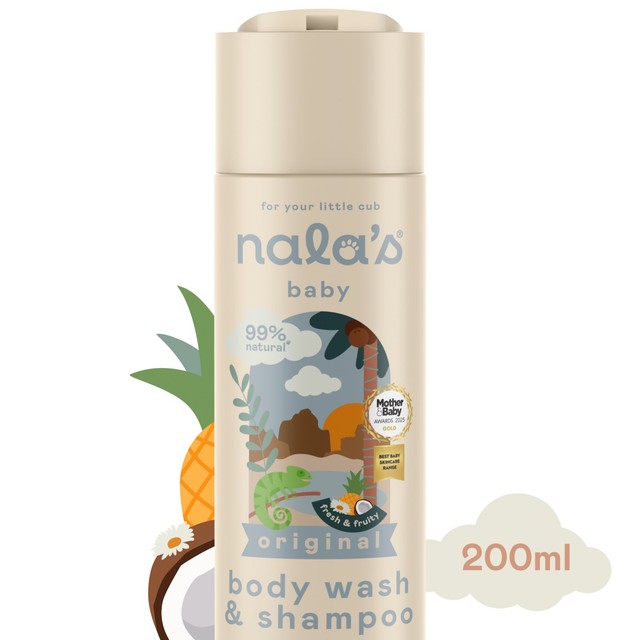 Nala's Baby Body Wash & Shampoo 200ml, imported from the UK